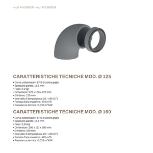Tecnosystemi 90 Bend en EPS para piezas de sistemas HVAC VMC con diámetro de 125 y 160 mm - Product Image 2