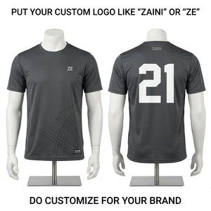 Maillot de football en polyester interlock premium 180 GSM gris foncé avec logo personnalisé par sublimation pour équipe - Product Image 1