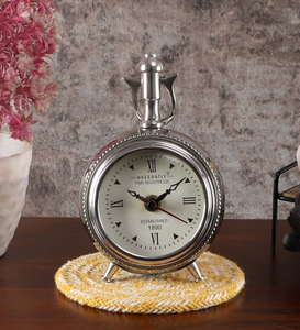 Ak Brass Glowing Elegance: Modern Metal Desk <b>Clock</b> for Timeless Home Decor - Product Image 3