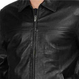 Ropa informal de alta calidad, chaquetas de cuero para hombre, Color sólido, ropa de calle más vendida, chaquetas de cuero para hombre - Product Image 3