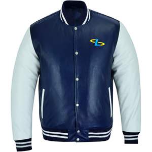 Veste universitaire personnalisée avec logo, veste de baseball pour couple, veste pour homme, manches en cuir, broderie, veste universitaire noire, veste varsity - Product Image 4