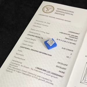 D'vins Jewels IGI ได้รับการรับรองว่าปลูกในห้องปฏิบัติการสีตัดเจ้าหญิงสีขาว DIA-25เพชรหลวมสำหรับทำเครื่องประดับ - Product Image 2