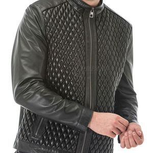 Chaqueta de Cuero de Invierno Entallada para Hombre Más Vendida |   Estilo Urbano |   Tela de Lona Impermeable - Product Image 5