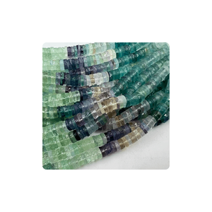 Wholesale 14 Inches Pink Crystal Stone Customized New Natural Multi-Fluorite Faceted <b>Heishi</b> Tier Shape 7-10mm Jewelry Making - Product Image 3