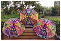 Parapluie pour filles indien traditionnel été mariage décoration manuel été haute qualité à la mode Patchwork miroir travail