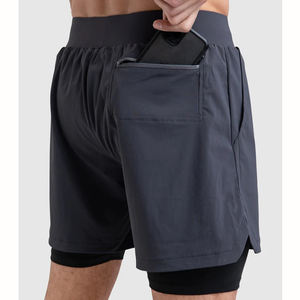 Shorts de course athlétiques respirants Séchage rapide Entraînement 2 en 1 Shorts de course de gym pour hommes - Product Image 5