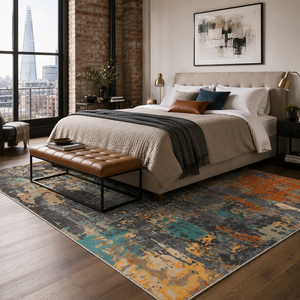 Tapis lavable en chenille Rug Weavers RW7126 Bergamo Pewter Tribal, 10 tailles, vente en gros et dropshipping - Product Image 4