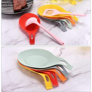 Uxcell Cuchara de silicona resistente al calor 7,68X3,74 Soporte para utensilios de cocina Espátula Cucharón Resto Mostrador Estufa Top Dark Pot Clips - Product Image 1