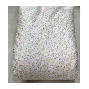 Tissu satin brodé de qualité à l'exportation pour robes haute couture et tenues personnalisées pour approvisionnement mondial depuis l'Inde - Product Image 1