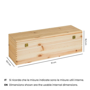 Hộp gỗ cho 1 chai rượu vang sủi tăm, 6000 ml. Kích thước nội bộ: 61x18.2x18.2 cm - Product Image 5