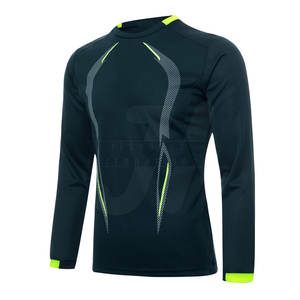 Jersey de compresión personalizado cuello redondo para hombre secado rápido nuevo diseño logotipo longitud corta algodón/fibra de bambú patrón sólido verano corto - Product Image 4