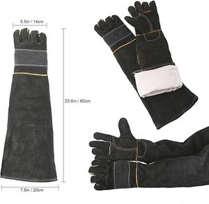 Guantes de soldadura de cuero OEM Protección térmica de mano completa Agarre de Palma fuerte Ajuste cómodo para uso en fábrica de fabricación de metal - Product Image 2