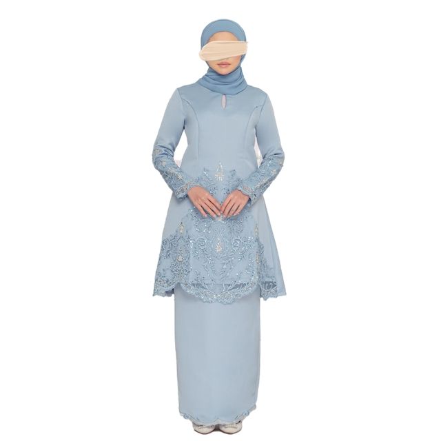 Baju Kurung Plain Lace Elegant Muslim Women's Wear