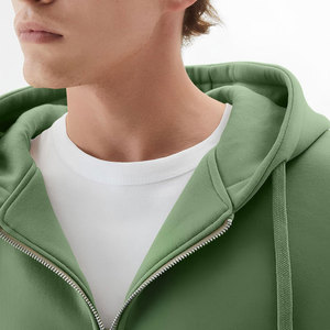 Sudaderas con cremallera de gran tamaño para hombre a la moda con cierre de cremallera completo y ajuste relajado para estilo urbano Sudadera con capucha con cremallera de gran tamaño personalizada para hombre - Product Image 4