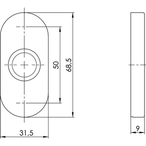Poignée à levier AL Aluminium F1 6621 OGRO avec rosette de 9 mm d'épaisseur, ronde/ovale, accessoire pour placard - Product Image 3