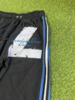 Pantalon baggy pour homme, coupe droite, style motard, avec bandes, effet usé, broderie appliquée, fabricant Wondrous Enterprises