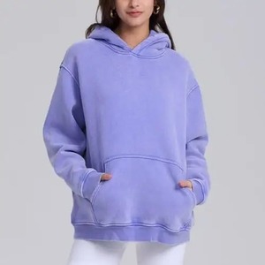 Sweat à capuche 100% coton délavé à l'acide, coupe oversize, style vintage, brodé, pour l'hiver - Product Image 4