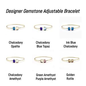 สร้อยข้อมืออัญมณีสีทองสุดหรูสร้อยข้อมือกำไลข้อมือทำมือทรงสี่เหลี่ยมสีเงินสำหรับวันเกิด - Product Image 2