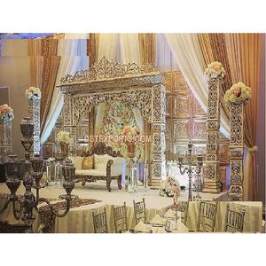 Precioso TEMA DE Bollywood, configuración de escenario de boda, gran escenario de boda tradicional de recepción, tendencia, decoración de escenario de compromiso de boda - Product Image 1