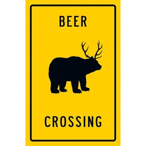Affiche de signalisation pour cour et pelouse Beer Crossing - Product Image 1