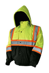Blouson aviateur d'hiver haute visibilité personnalisable avec caractéristiques de sécurité réfléchissantes Logo personnalisé Vêtements de travail pour la construction et la sécurité - Product Image 5