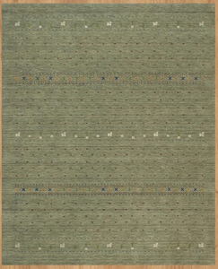 Tapis Gabbeh en laine vert sauge fait main, design tribal minimaliste, grand tapis de sol, décoration d'intérieur confortable pour le salon - Product Image 6