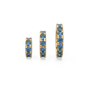 Conector de banda de eternidad con soporte redondo para dijes de rueda de zafiro azul de oro de 14k, accesorios y componentes de joyería - Product Image 6