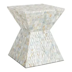 Mesa de centro transparente de nácar, mesa de MDF tallada a mano para muebles de sala de estar - Product Image 1