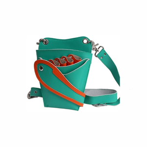 Étui à cheveux en cuir PU de qualité supérieure sac à ciseaux pochette de Salon de coiffure porte-ciseaux pour barbier toiletteurs étui en cuir outils de toilettage - Product Image 1