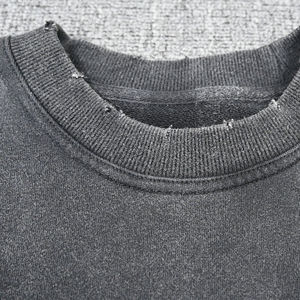 Sudadera con capucha lavada desgastada para hombre con logotipo personalizado de alta calidad, jersey de cuello redondo, sudadera con capucha de gran tamaño con hombros caídos, sudaderas básicas - Product Image 4