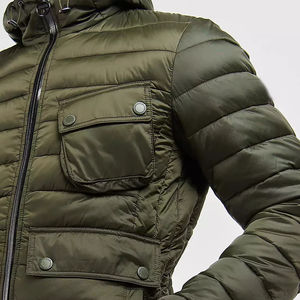 Blouson matelassé léger vert pour homme 2026 avec broderie sur le devant, capuche et fermeture éclair – Manteau d'hiver matelassé à bulles - Product Image 6
