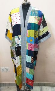 Indian Vintage Kimono Recycled Kimono Robe <b>Gift</b> For Indian Patchwork Kimono Robe Handmade Floral Ryan Kimono Nightwear Kimono - Product Image 5