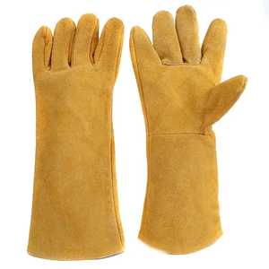 Gants de sécurité en coton à doublure de taille XL Soudeuse fendue de vache Ignifuge et résistant à l'usure Travail lourd Protection à usage général - Product Image 1