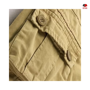 Pantalon cargo en coton 100% de couleur unie avec fermeture à cordon coulissant Nouvel arrivage de gros OEM pour hommes de haute qualité - Product Image 5