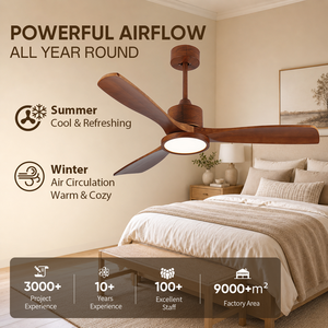 Ventilador de Techo de 52 Pulgadas con Luz y Control por Aplicación, en Stock en EE. UU., Ventilador de Techo Moderno de Madera con Control Remoto para Dormitorio, Sala de Estar, Patio - Product Image 3