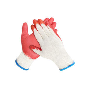 Guantes Transpirables de Algodón CVC con Revestimiento de Látex, Puño Elástico, Protección para las Manos en la Construcción - Product Image 3