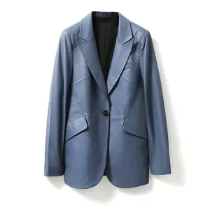 Chaqueta de talla grande de cuero PU para Primavera/otoño, ropa de calle para mujer, chaqueta de cuero de motorista ajustada, abrigo para mujer - Product Image 1