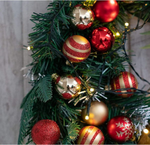 Boules de Noël en plastique et ornements de vacances faits à la main / Décoration murale extérieure / Impression 6 couleurs tendance Prêt à l'exportation - Product Image 2