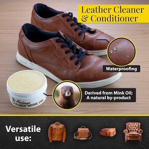 Huile de vison pour <span class=keywords><strong>bottes</strong></span> <span class=keywords><strong>en</strong></span> <span class=keywords><strong>cuir</strong></span> - Nettoyant et revitalisant pour <span class=keywords><strong>cuir</strong></span> - Imperméabilise, protège et adoucit tous les cuirs lisses et le vinyle - Product Image 4