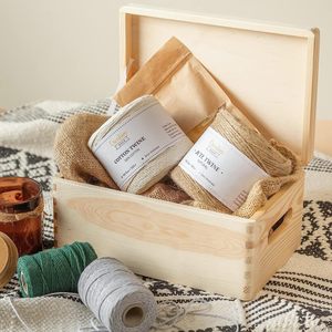 Grande boîte de rangement en bois avec couvercle à charnière | 11.8x7.87x5.51 pouces (+-0.5) | Boîte cadeau unie non peinte avec poignées pour outil - Product Image 5