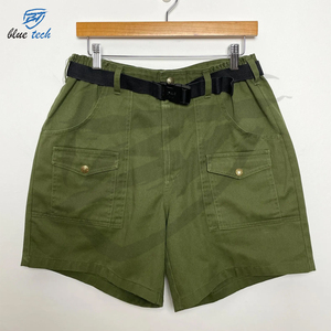 Shorts cargo en toile décontractés pour hommes, taille mi-haute, logo personnalisé, cordon de serrage, séchage rapide, grande taille - Product Image 1