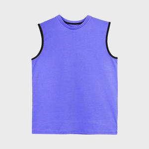 Plus Size <b>Men's</b> Sporty Gym Fitness Tank Breathable Quick Dry Purple Solid Color Sleeveless <b>Vest</b> with Printed Design - Product Image 4