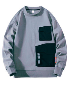 Sweat-shirt pour homme en gros, col rond décontracté, pull à manches longues, en molleton de coton, logo personnalisé, streetwear tendance, fournisseur OEM - Product Image 5