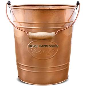 Cubo de basura comercial para exteriores, papelera de reciclaje galvanizada, cubos de basura de forma redonda hechos a mano con tapa para interiores - Product Image 3