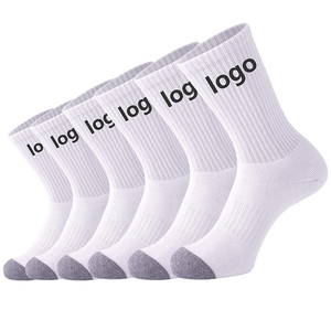 Chaussettes de Football athlétiques pour hommes de haute qualité automne Style tricoté Logo brodé Technique d'impression numérique bleu blanc rose - Product Image 1