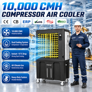 Climatiseur mobile électrique sans tuyau pour usine et tente, rafraîchisseur d'air à eau avec technologie sans tuyau et sans air chaud - Product Image 1
