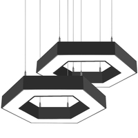 Plafonnier Led 110V-240V Led Hexagone Pendentif Pour Voiture Magasin Éclairage Hexagonal Pour Salon Voiture Atelier Garage Gym Bureau