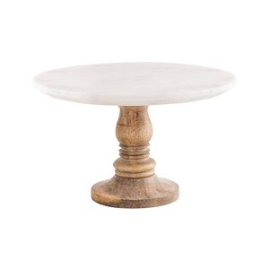 Excellent Quality Wooden Single Tier Dessert <b>Stand</b> with <b>Marble</b> Top - Product Image 3