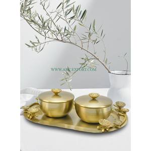 Plato DE SERVICIO DE Metal de Color dorado de lujo, elegante cuenco decorativo para la mesa del hogar para nueces de caramelo o exhibición de joyería, forma redonda - Product Image 4