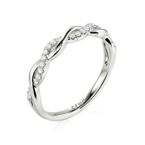 Anillo de Plata de Ley con Corte Redondo Jeulia Twist, Chapado en Rodio, Anillo de Aniversario - Product Image 2